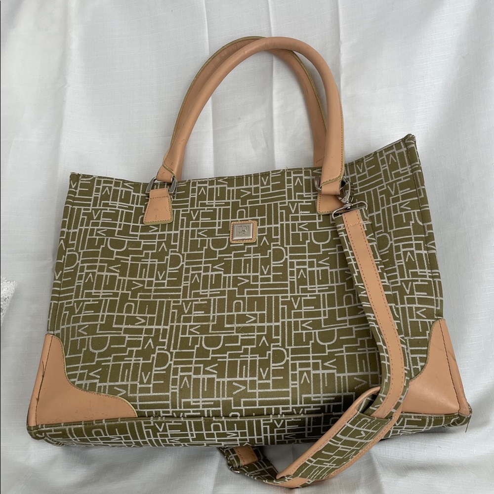 Diane Von Furstenberg Olive and Tan Tote Bag